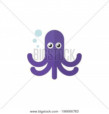 Tentacle Vector Element Can Be Used For Octopus, Tentacle, Squid Design Concept.  Isolated Octopus Flat Icon.
