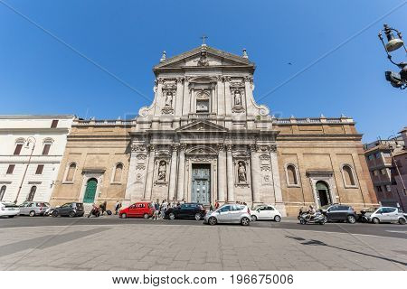 ROME, ITALY - JUNE 22, 2017: Amazing view of Chiesa di Santa Susanna alle Terme di Diocleziano in Rome, Italy