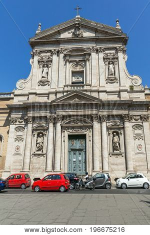 ROME, ITALY - JUNE 22, 2017: Amazing view of Chiesa di Santa Susanna alle Terme di Diocleziano in Rome, Italy