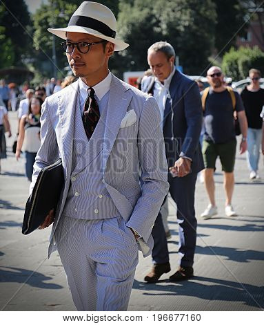 FLORENCE- 13 June 2017 Man on the street during the Pitti