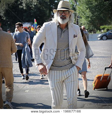 FLORENCE- 13 June 2017 Man on the street during the Pitti