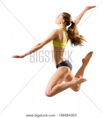 Young girl beach volleyball player (ver without ball)