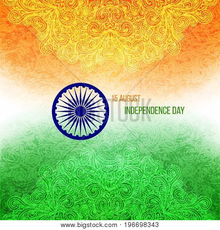 Background for Indian Republic day and Independence day. Vector illustration of Indian flag theme.