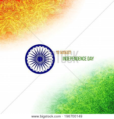 Background for Indian Republic day and Independence day. Vector illustration of Indian flag theme.