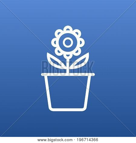 Vector Plant Pot Element In Trendy Style.  Isolated Flowerpot Outline Symbol On Clean Background.