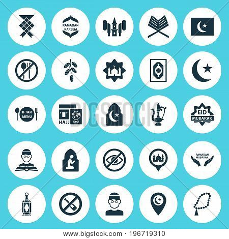 Ramadan Icons Set. Collection Of Malay, Travel, Mullah And Other Elements
