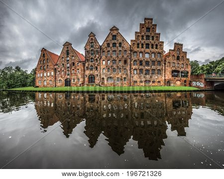 Salzspeicher, Historic Salt Storage Warehouses In Lubeck, Germany