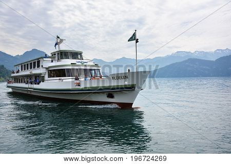 Swiss Ship On Lake Lucerne, Switzerland