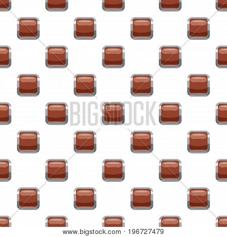 Broun square button pattern seamless repeat in cartoon style vector illustration