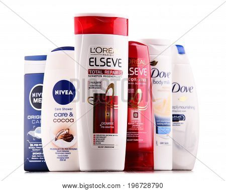 Composition With Containers Of Global Cosmetics Brands