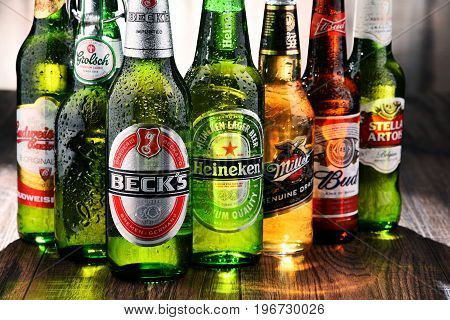 Bottles Of Assorted Global Beer Brands