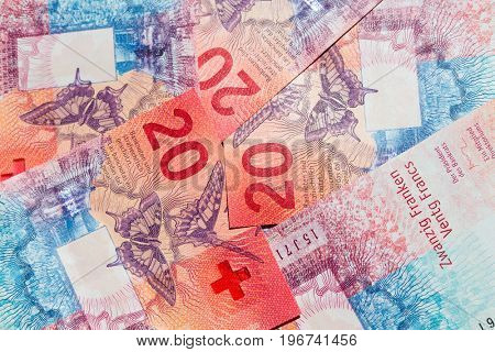 Collection of the new swiss banknotes (issued in 2017)