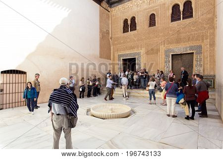 Patio Del Mexuar, Court Of The Council Chamber, In Alhambra, Granada