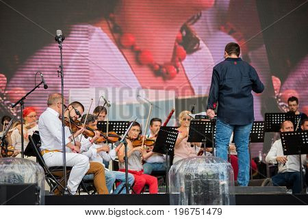 Hungarian Opera Orchestra From Cluj Performing A Live Concert