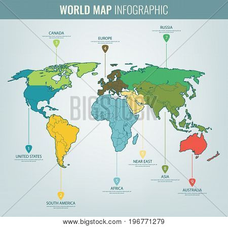 Vector y foto World Map (prueba gratis) | Bigstock