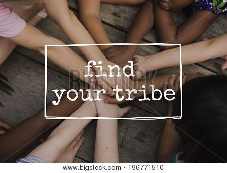 Diversity hands community together friendship 