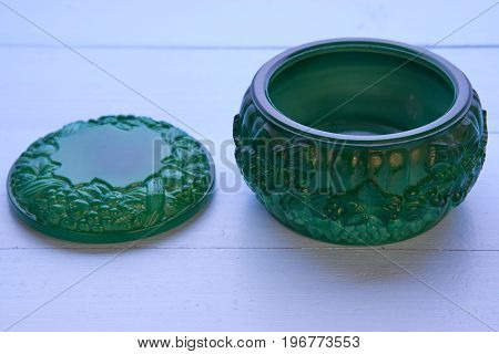 Small Decorative Green Malachite Pot