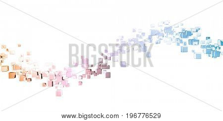 Modern Communication Technology Concept with Moving Data 3D Illustration Render