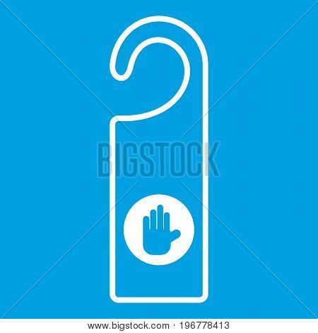 Do not disturb sign icon white isolated on blue background vector illustration
