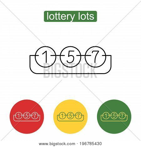 Lottery number balls line icon. Keno. Single flat icon on white background. Outline illustration of lottery concept for web design, mobile application. Editable stroke.