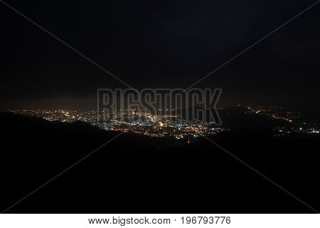 City night from the view point on top of mountain ,Mumbai india