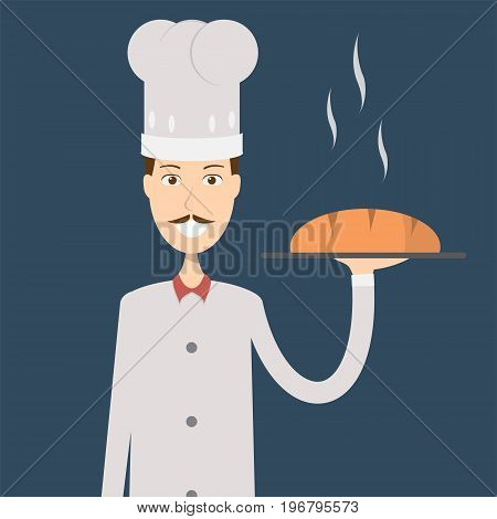 Baker Character Male | set of vector character illustration use for human, profession, business, marketing and much more.The set can be used for several purposes like: websites, print templates, presentation templates, and promotional materials.