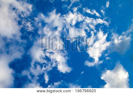 Blue sky and white clouds up view