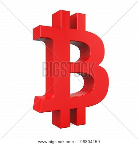 Bitcoin Symbol isolated on white background. 3D render