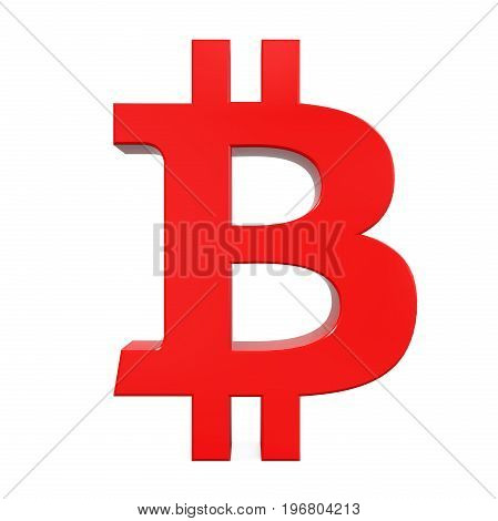 Bitcoin Symbol isolated on white background. 3D render