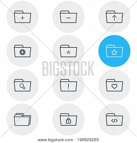 Editable Pack Of Submit, Significant, Plus And Other Elements.  Vector Illustration Of 12 Dossier Icons.