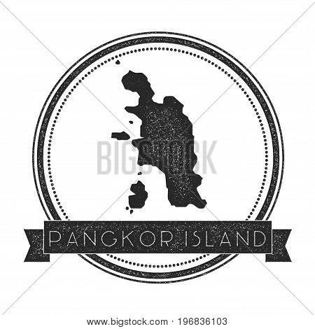 Pangkor Island Map Stamp. Retro Distressed Insignia. Hipster Round Badge With Text Banner. Island Ve