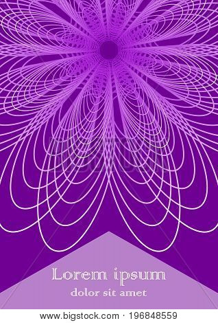 Flyer cover leaflet book bill template in puprle design with abstract line shape vector EPS 10