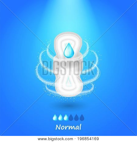 Realistic Sanitary Napkin on a bright trendy background, 3d illustration,
