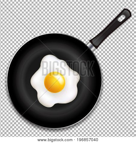 Frying Pan With Fried Eggs Isolated 