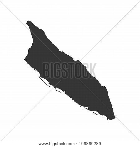 Aruba map outline on the white background. Vector illustration