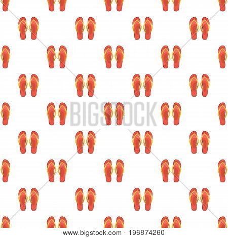 Beach red thongs pattern seamless repeat in cartoon style vector illustration