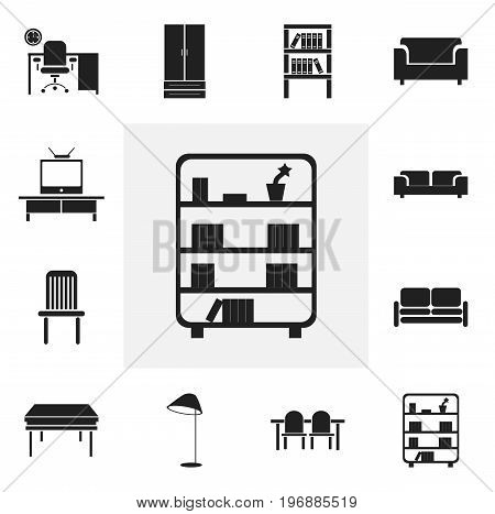 Set Of 12 Editable Interior Icons. Includes Symbols Such As Divan, Trestle, Seat And More