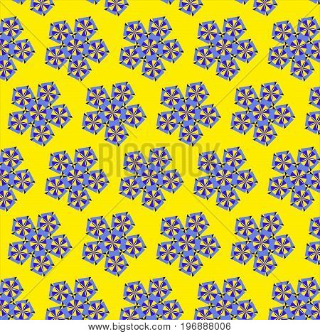 Geometric flower pattern on white background. Vector illustration.
