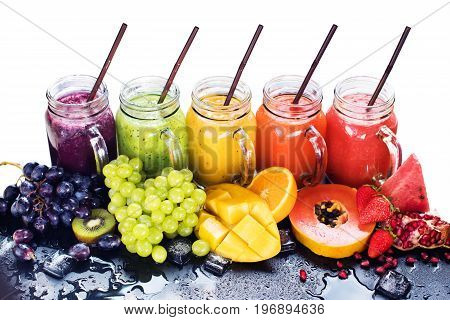 Fresh Color Juice Smoothie Tropical Fruit Isolated