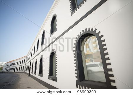 the Museu de Portimao and old Factory of sardines Fish can factory Fabrica de conservas la rose in the city of portimao at the Algarve of Portugal in Europe.