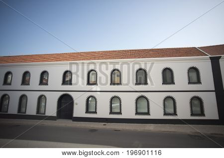 the Museu de Portimao and old Factory of sardines Fish can factory Fabrica de conservas la rose in the city of portimao at the Algarve of Portugal in Europe.