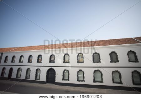 the Museu de Portimao and old Factory of sardines Fish can factory Fabrica de conservas la rose in the city of portimao at the Algarve of Portugal in Europe.