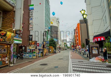 HAKONE, JAPAN - JULY 02, 2017: Beautiful view of streets. It also provides bus stop for Hakone Tozan Bus back to Hakone-Yumoto and Odawara.