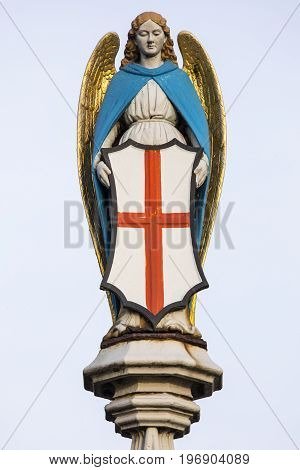 An ornamental sculpture on Lendal Bridge in the historic city of York in England.