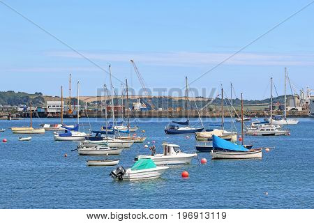 Yachts on the River Fal at Falmouth, Cornwall