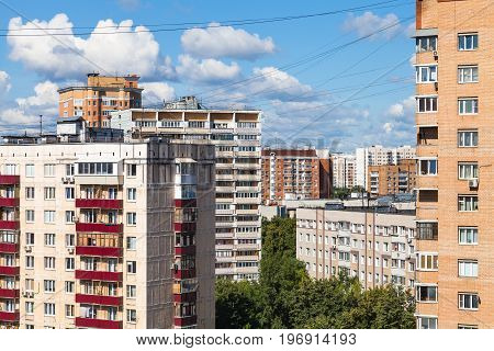 Apartment Houses In Moscow City In Sunny Day