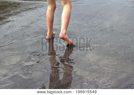 Children playing on a beach in the Faroe Islands
