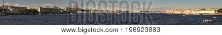 St. Petersburg, Russia - 28 June 2017: Auto Bridge Across The Neva River In St. Petersburg.