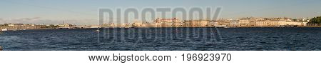 St. Petersburg, Russia - 28 June 2017: Auto Bridge Across The Neva River In St. Petersburg.
