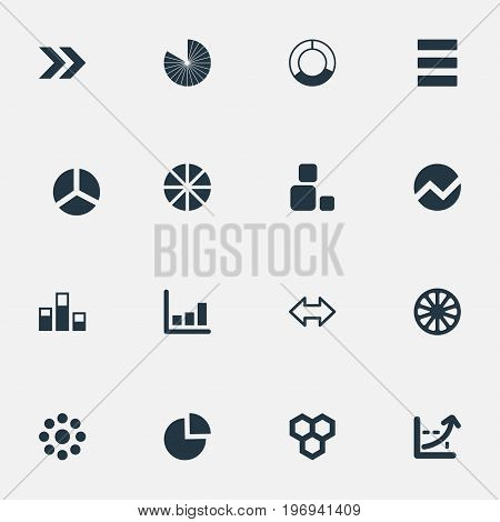 Elements Line Bar, Square, Reverse Arrows And Other Synonyms Menu, Blocks And Section.  Vector Illustration Set Of Simple Graph Icons.